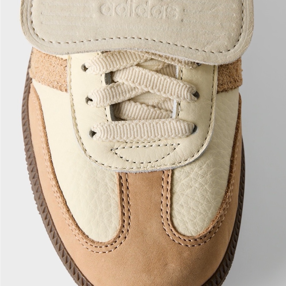 adidas Samba Sneakers in Cream and Brown - Picture 4 of 11